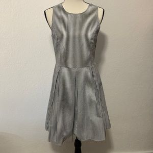Blue and white stripe dress